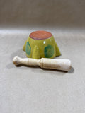 Pottery Style Mortar And Wooden Pestle