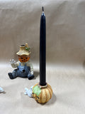 5 Piece Ceramic Halloween Candle Holders And Decor With Black Candles