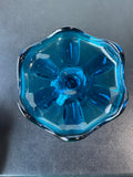 Viking Glass Bluenique Epic 6-Petal Pedestal Compote