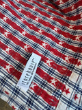 Storehouse Tapestry Style Red, White & Blue Plaid Stars Table Cover