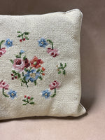 (A) Small Floral Needlepoint Pillow