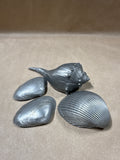 4 Piece Pewter Seashell Lot