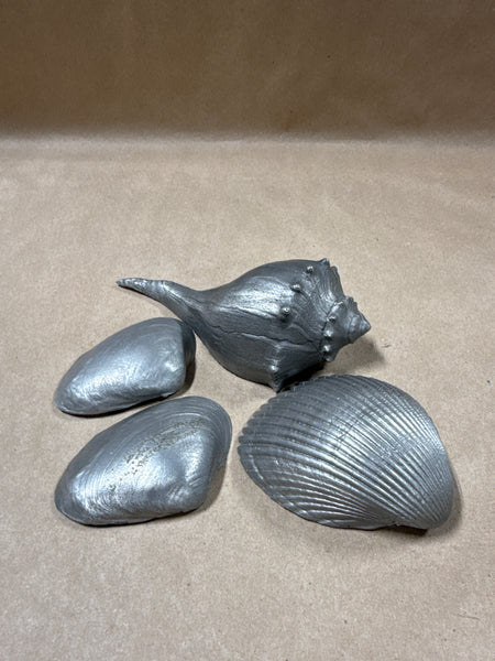 4 Piece Pewter Seashell Lot