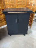 Black Painted Kitchen Cart/Island on Casters