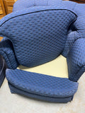 Blue Upholstered Chairs, pair/2