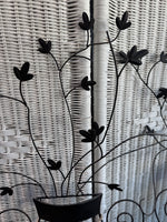 Pair of Lightweight Floral Urn Metal Scroll Wall Decor