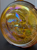 Wheaton Vintage Abraham Lincoln Iridescent Amber Glass Decanter