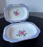 Pair of Spode England Maritime Rose Bone China Oval Vegetable Bowls (C)