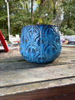 Blue Glazed Terracotta Planter