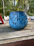 Blue Glazed Terracotta Planter