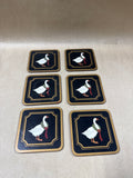 Christmas Goose With Wreath Pimpernel Coasters - Set Of 6