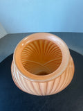 Anchor Hocking Art Deco Vintage Peach Ribbed Vase