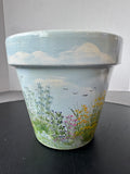 Hand Painted Silma Italian Terracotta Flower Pot