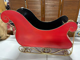 Large Red and Gold Decorative Metal Sled