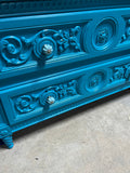 Turquoise Painted 2 Drawers Chest/Dresser