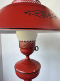 Orange Toleware Vintage Table Lamp (WORKS)