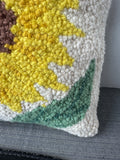 Sunflower Wool Hook Accent Pillow