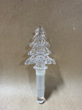 Christmas Tree Clear Glass Bottle Stopper - By Mikasa