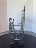 Victorian Style Gray Metal Scroll Magazine Rack