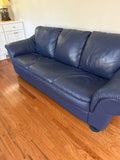 Unbranded Blue Vinyl Sofa, ***HEAVY ITEM***READ DETAILS ON PICK UP POLICY***