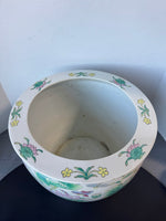 Chinese Botanical Birds Porcelain Fishbowl Planter