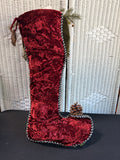 Mackenzie Childs Leaves And Feathers Woodland Stocking