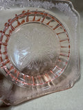 Floral Pink Depression Glass Ashtray