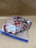 4 Plaid Cloth Napkins With Buck Napkin Rings