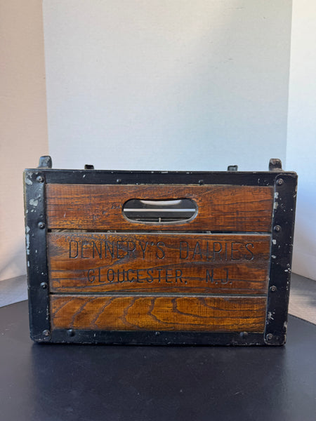 Dennery’s Dairies Heavyweight Vintage Metal & Wooden Dairy Crate