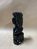 Black Onyx Obsidian Stone Aztec Figure (A)