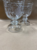 Pair Of Clear Glass Goblet Style Vase