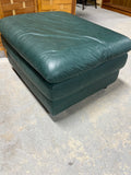 Dark Green Ottoman on Casters, Made in Italy