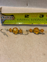 Faceted Yellow Beaded Earrings