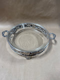Round Silver Plate Pyrex Dish Holder