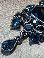 1928 Brand Necklace with Blue/Black Stone Pendant