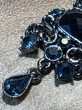 1928 Brand Necklace with Blue/Black Stone Pendant