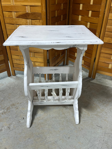 Pottery Barn Side Table with Magazine Storage