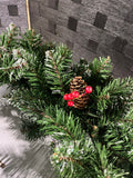 Lighted Wreath with Pinecones and Berries, 22" diameter