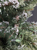 7.5FT Faux Glittery Frosted Fir Christmas Tree with Pinecones