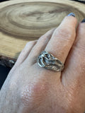 Modernist Style Textured Sterling Silver Ring SIZE 7.5