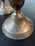 Pair of Unbranded Sterling Silver Weighted Candlesticks
