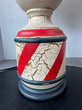 LT. Moses Willard Punched Tin & Crackled Resin Americana 3-Way Table Lamp (WORKS)