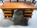 Mid Century Style Teak Veneer Desk(A)***HEAVY ITEM***READ DETAILS ON PICK UP POLICY***