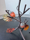 Pair of Metal Autumn Acorn Candlesticks