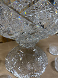 Vintage Cut Glass Punch Bowl Set