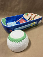 Ceramic Golfing Chip And Dip Tray And Bowl