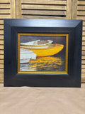 Yellow Reflective Boat Print on Art Board