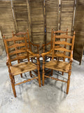 Set of (4) Ladder Back Chairs with Rush Seats