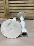 Pair of Curvy White Wash Candleholders