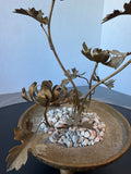 Vintage Bronzed Metal Flower Candelabra